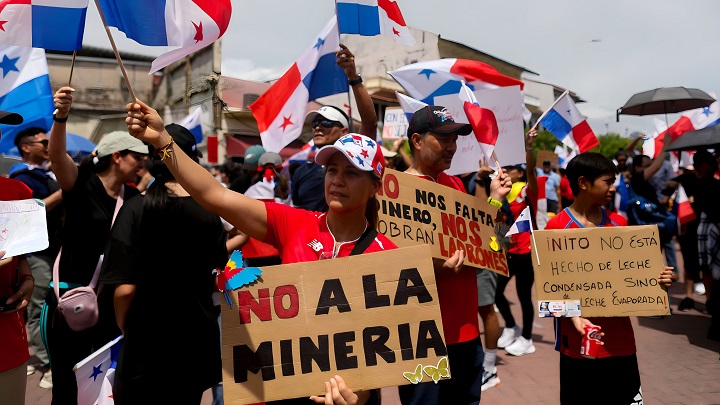 Protestas en Panamá contra la minería.